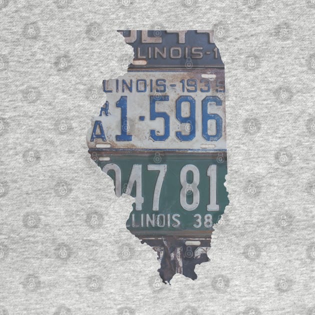 Vintage Illinois License Plates by juniperandspruce